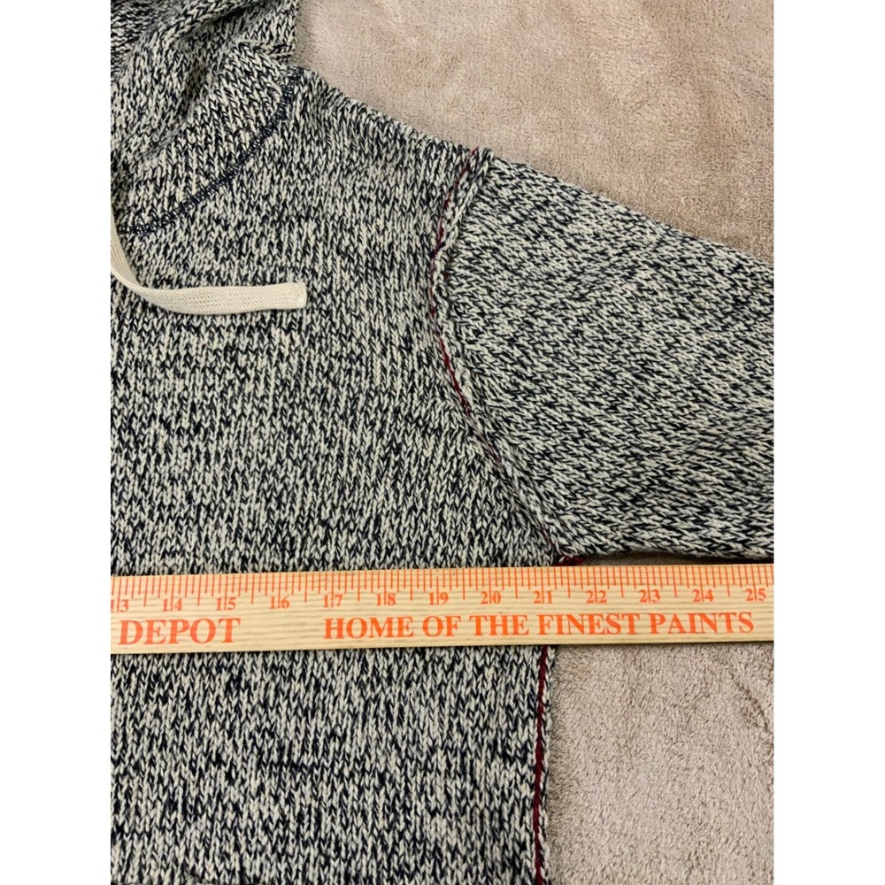Projek Raw Knit Hoodie sweatshirt Mens Medium Black white Wool Elbow Patches EUC - Picture 7 of 9